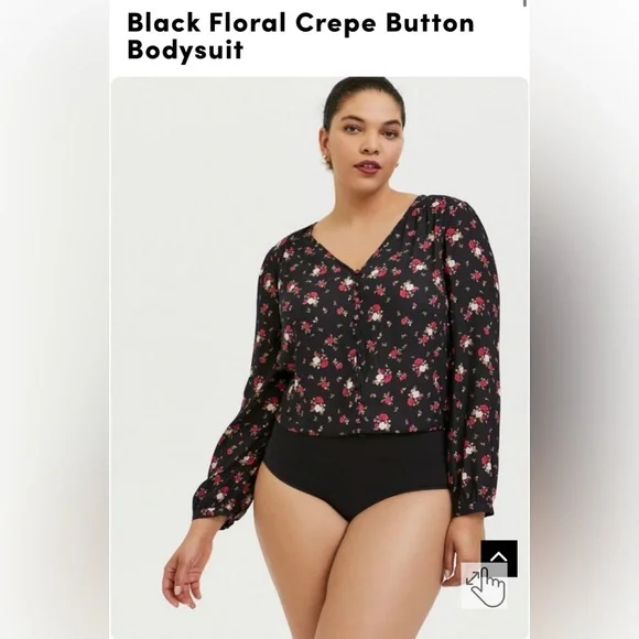 NWT Torrid Floral Silk Bodysuit - Picture 4 of 6